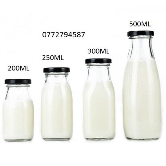 Chai thủy tinh tròn 200ml , 250ml , 500ml , 1000ml nắp thiết