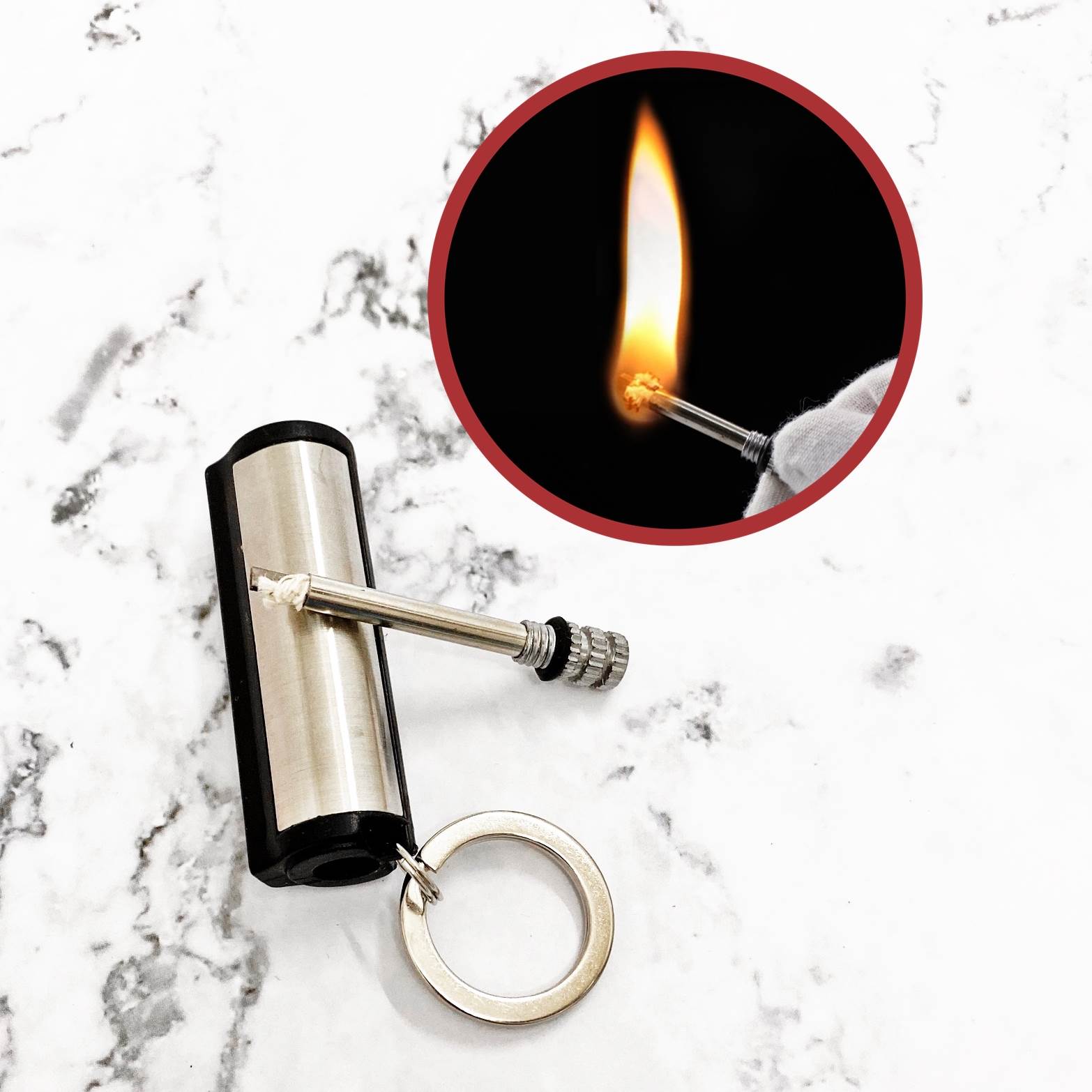 bật lửa diêm xăng tròn sinh tồn - xài xăng