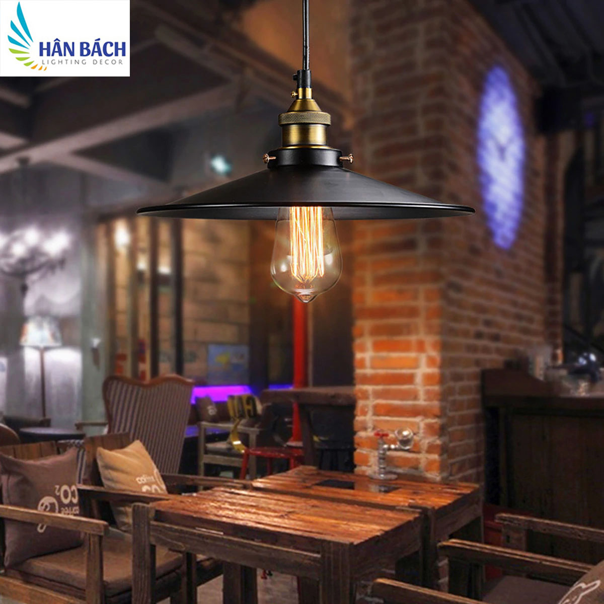 [HCM]Đèn thả trần trang trí nhà quán cà phê (Tặng kèm một bóng đèn Led Edison 4W)