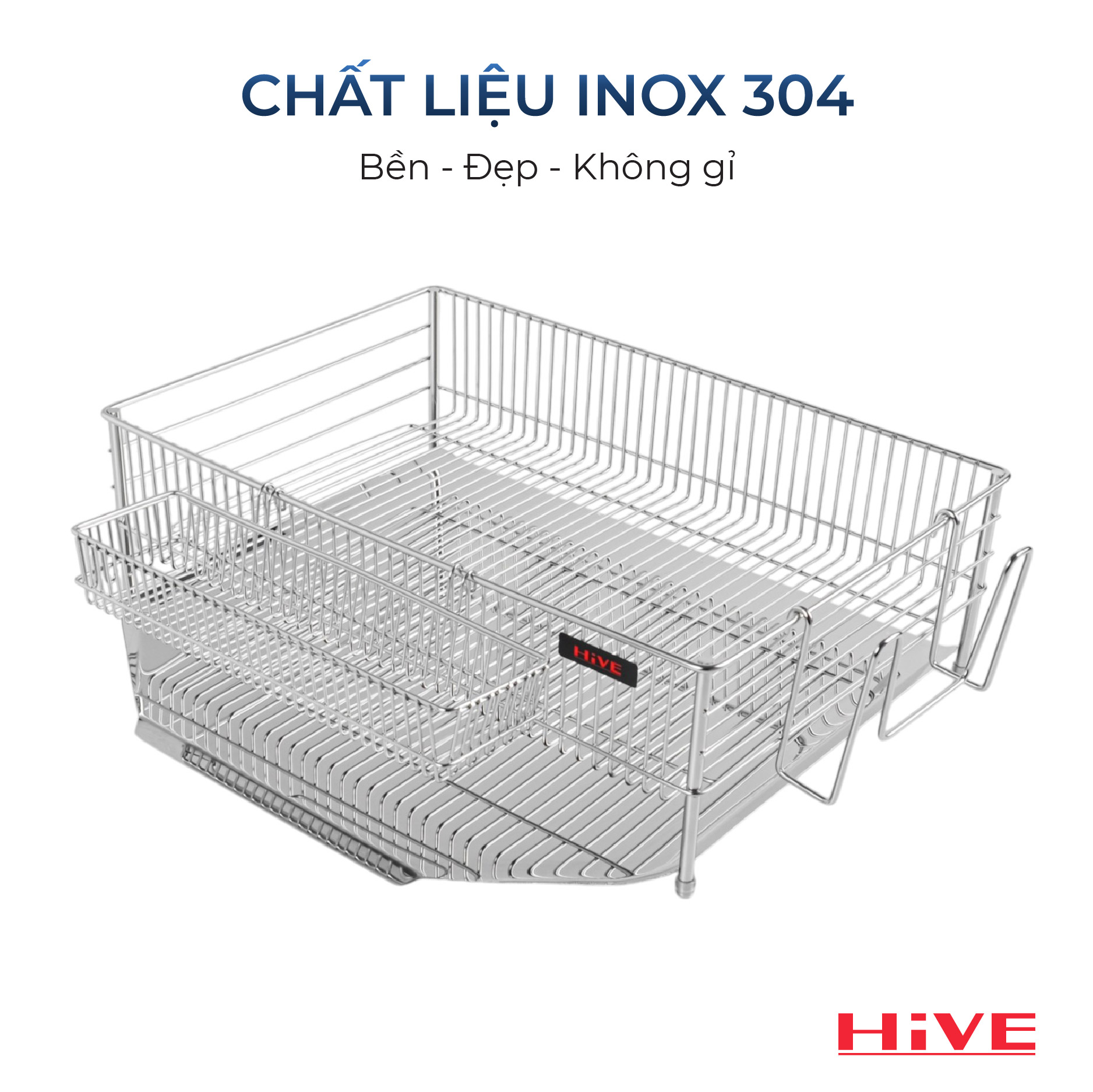 Kệ (giá) để chén bát HiVE KO 1 tầng inox 304