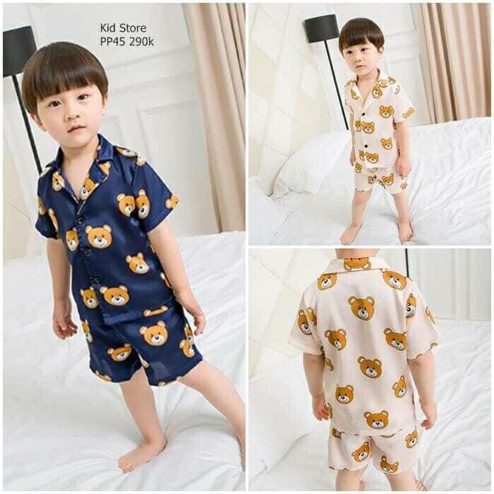bộ pijama vải phi lụa cho bé