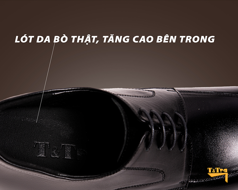 [8CM] Giày Tăng Chiều Cao Nam T&Tra S1063 Đen - Cao Bí Mật Từ Bên Trong