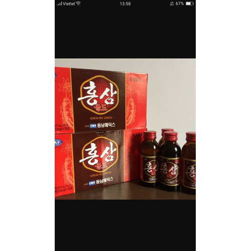Nước hồng sâm Hàn Quốc, Hộp 30 chai 100ml