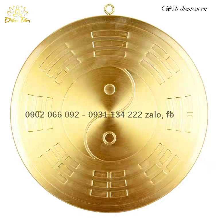 Gương bát quái đồng tranh sơn hải trấn phong thủy trấn nhà, hóa giải hướng xấu 16cm đồ thờ cúng phong thủy Diệu TÂM