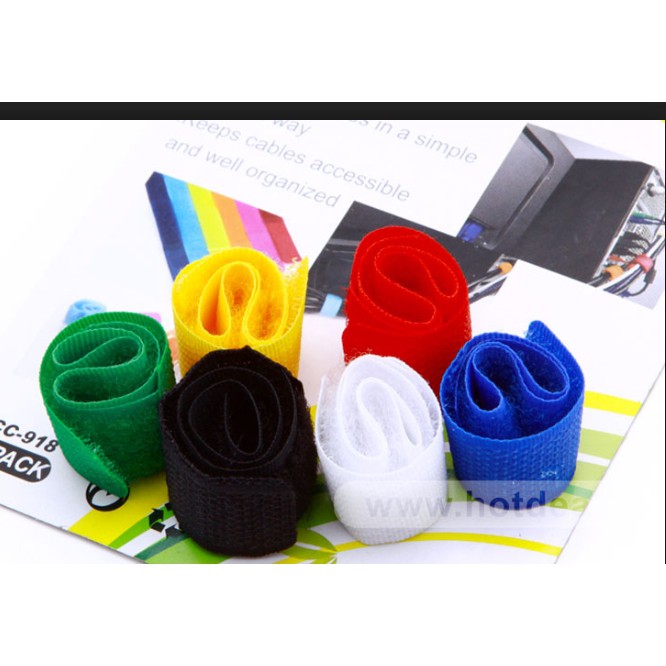 Dây Bó Cáp, Cuốn Gọn Cáp (1 Gói 6 Màu)