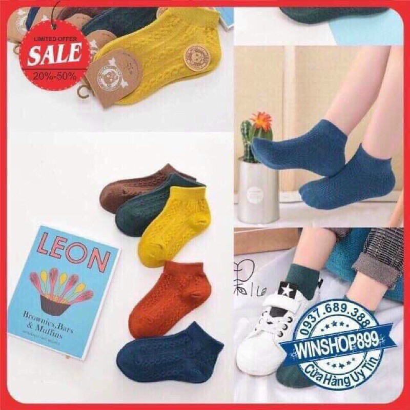 Set 10 Đôi Tất Len Gân Trẻ Em Loại Đẹp