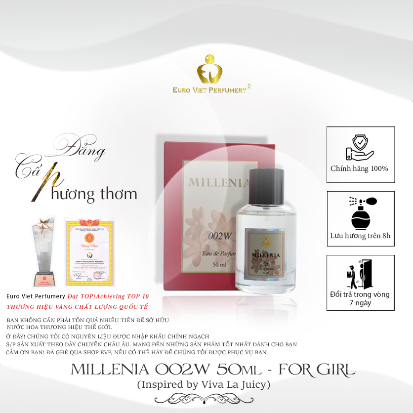 Nước Hoa Nữ MILLENIA 002W Nguồn gốc hương Từ VIVA LA JUICY 10ml-50ml