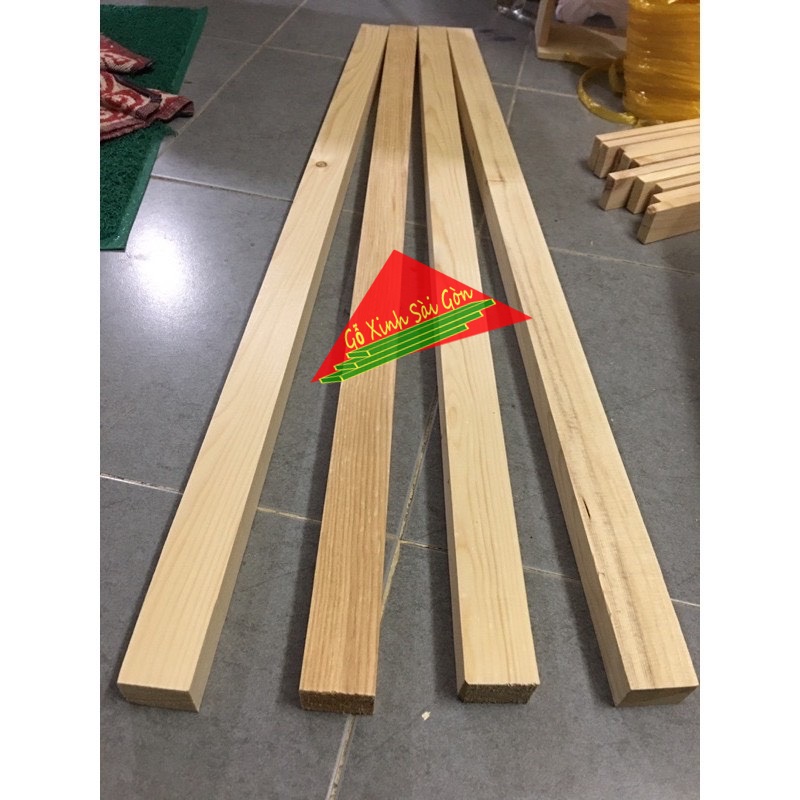 Combo 4 thanh gỗ thông vuông 3x5cm, dài 1m