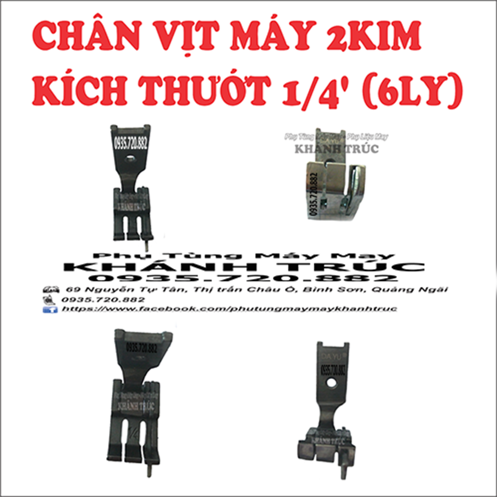 ( 5ly + 6ly + 8ly) Chân vịt mí máy 2 kim loại TỐT máy may (khâu) công nghiệp 2kim