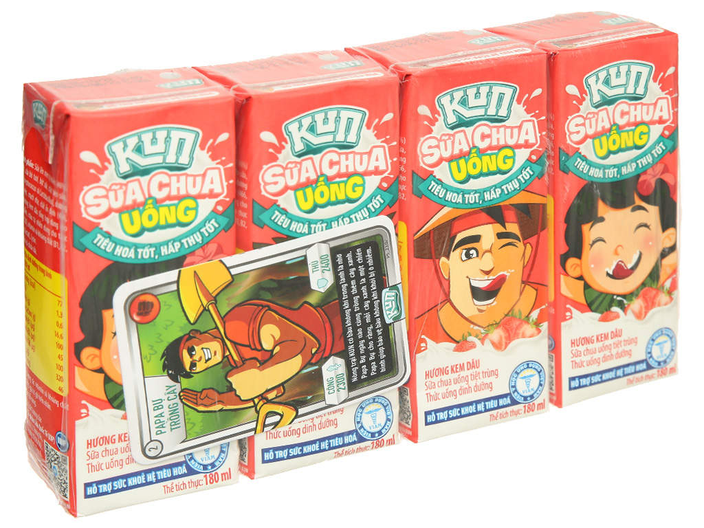 Lốc 4 hộp Sữa chua uống Kun 110ml