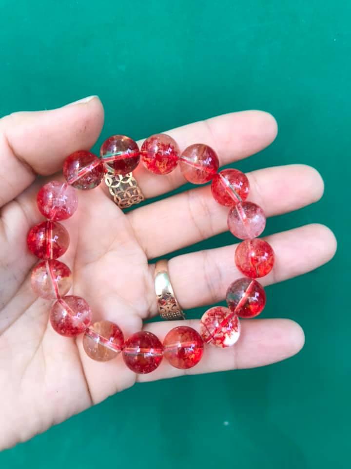 [HCM]VÒNG TAY THẠCH ANH ƯU LINH ĐỎ 12LY