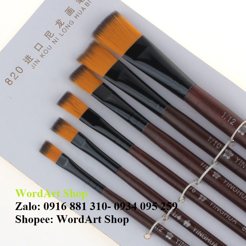 Bộ cọ lông mềm YINGHUA 820 ( 6 cây đầu dẹp)
