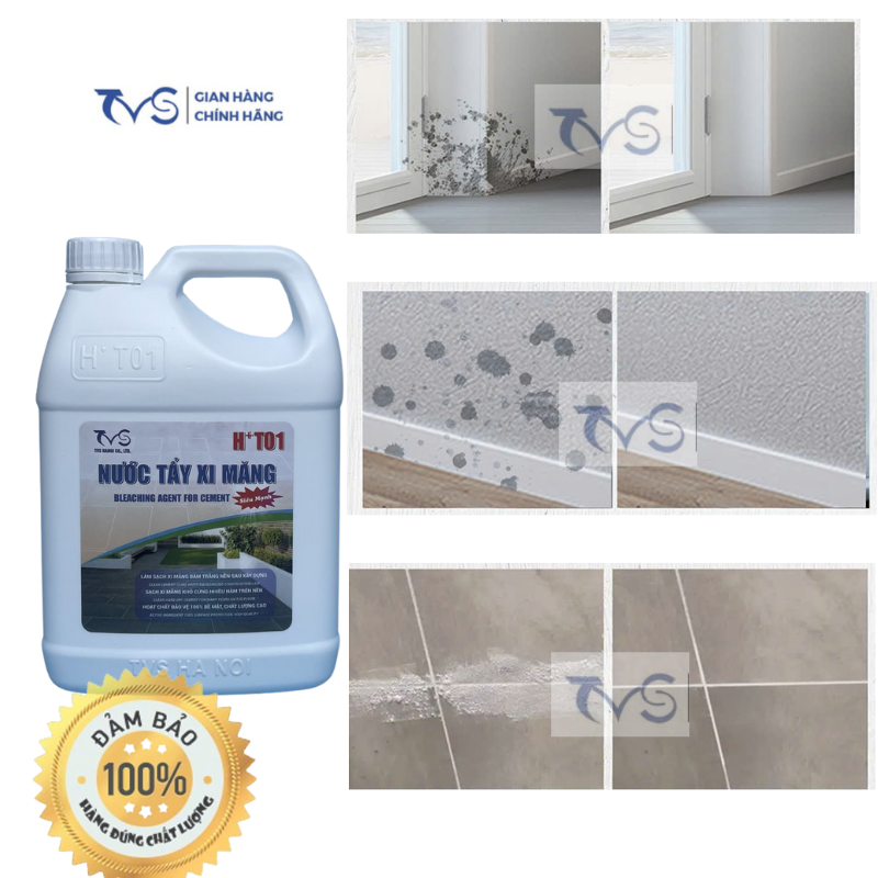 Nước tẩy xi măng HT01 1.8 lit  (chất tẩy xi măng, tẩy gỉ sét trên gạch, tẩy cặn canxi trên gạch)