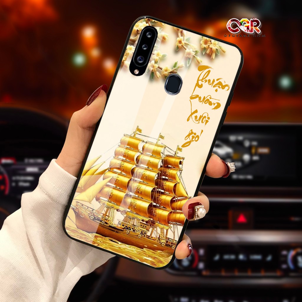 ốp sam sung A20S Mặt kính cường lực
