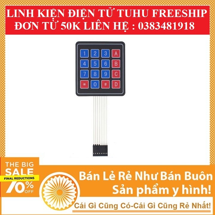 Bàn Phím dây Ma Trận Mềm 4x4 Keypad