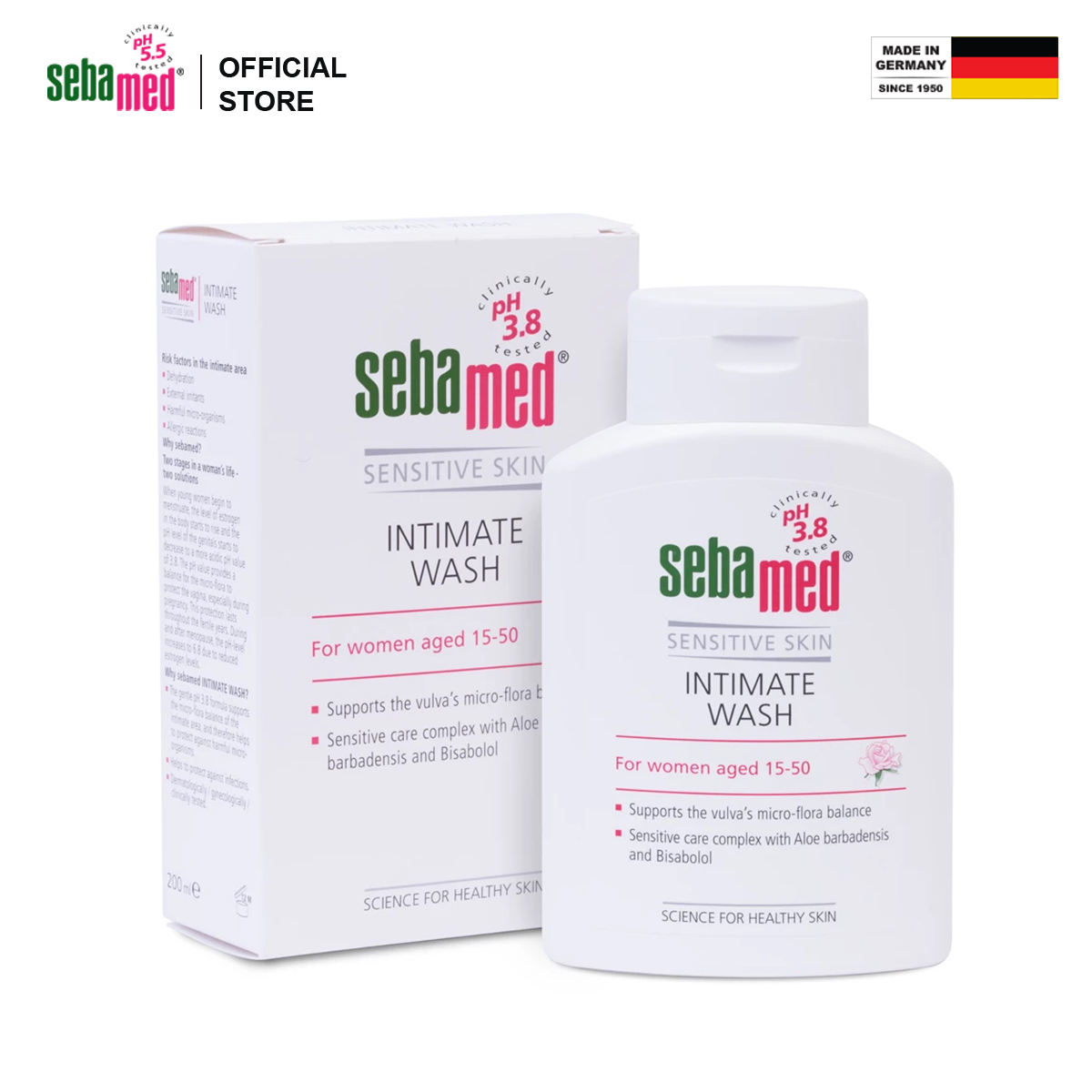Dung dịch vệ sinh phụ nữ Sebamed 200ML [Nhập Khẩu Chính Hãng]