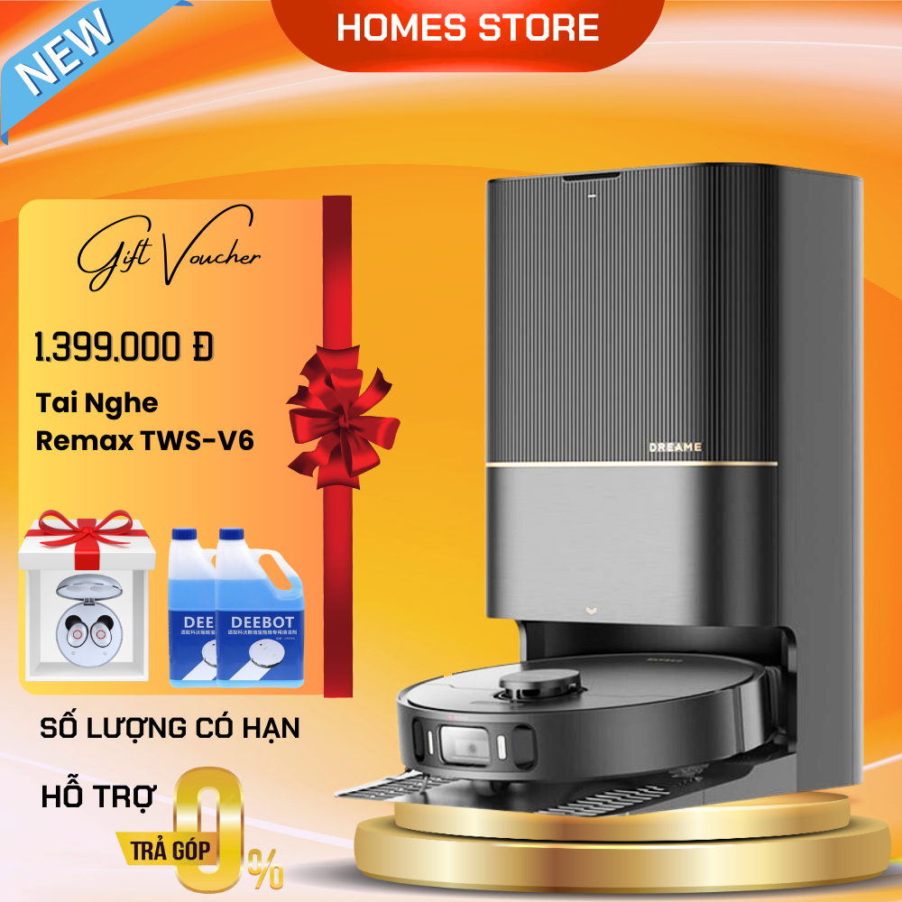 Robot hút bụi lau nhà dreame x30 ultra - camera ai siêu thông minh, tự cắt vụn tóc tự giặt sấy nước nóng tự vệ sinh dock sạc lực hút 8300 pa - hàng chính hãng
