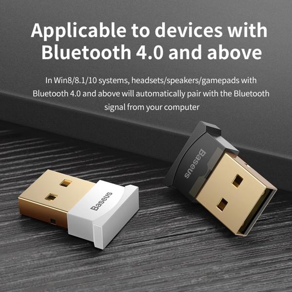 [HCM]Baseus Mini USB Bluetooth CSR 4.0 Adapter cho máy tính / Laptop Windows (USB Bluetooth Receiver Adapter) CCALL-BT02