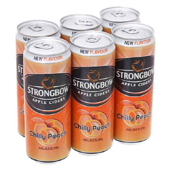 Thùng 24 lon nước táo lên men Strongbow Vị Đào 330ml/lon / Lốc 6 lon nước táo lên men Strongbow Vị Đào 330ml