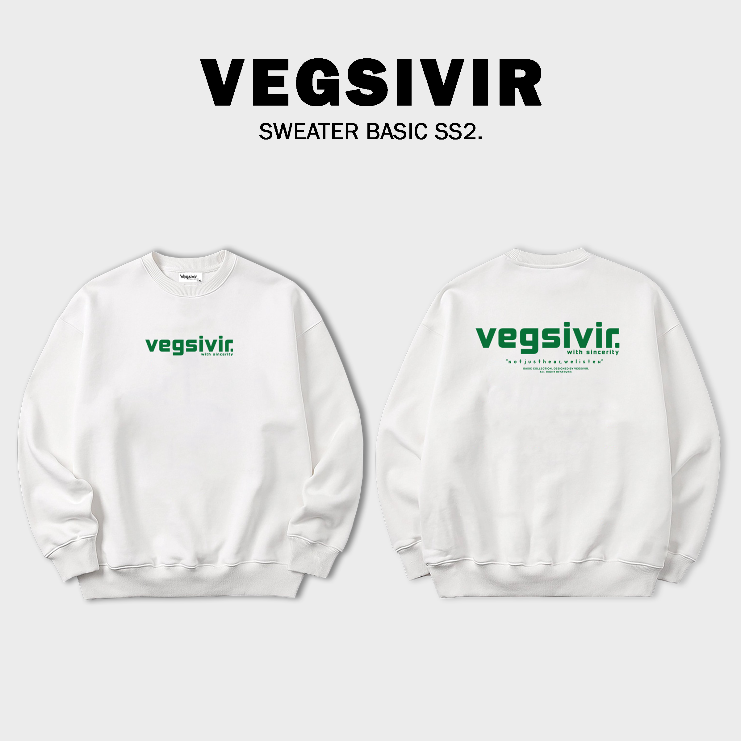 Áo sweater nỉ chân cua VEGSIVIR - BASIC SS2