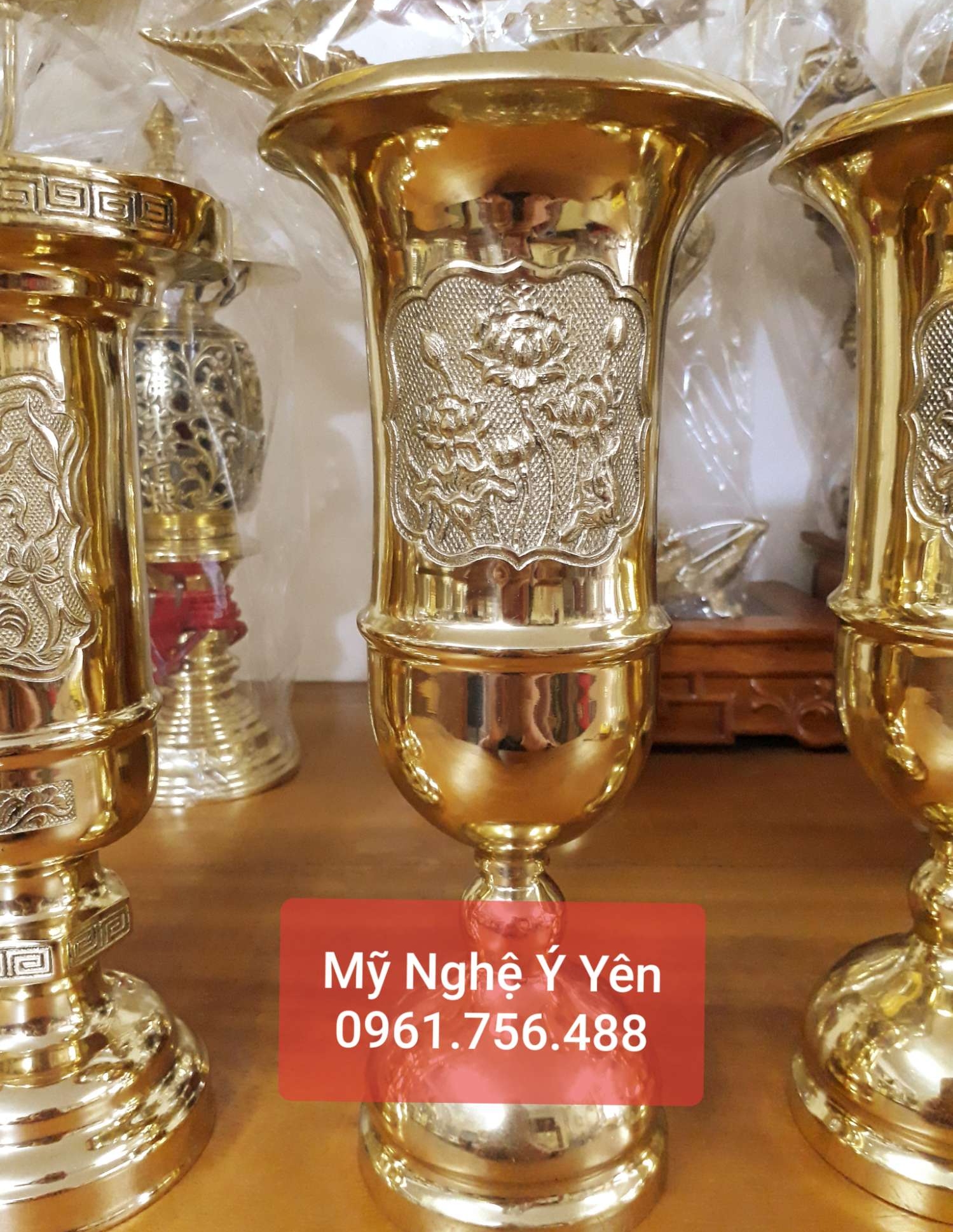 Ống hương đồng vàng hoa sen 31