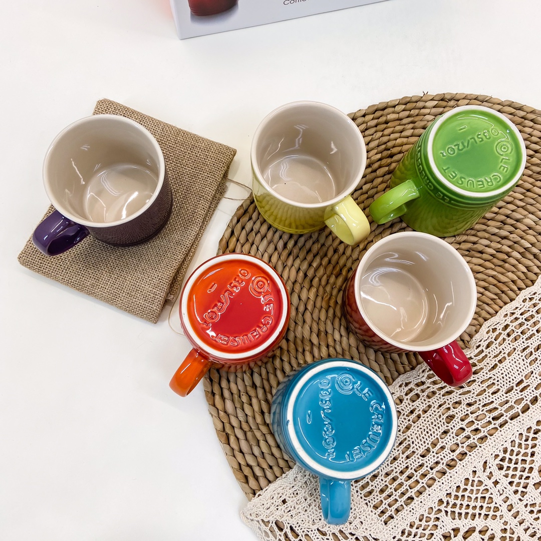 Bộ 6 tách Le Creuset gốm sứ màu cầu vòng 400ml rainbow series ceramic 6-color cup mug set