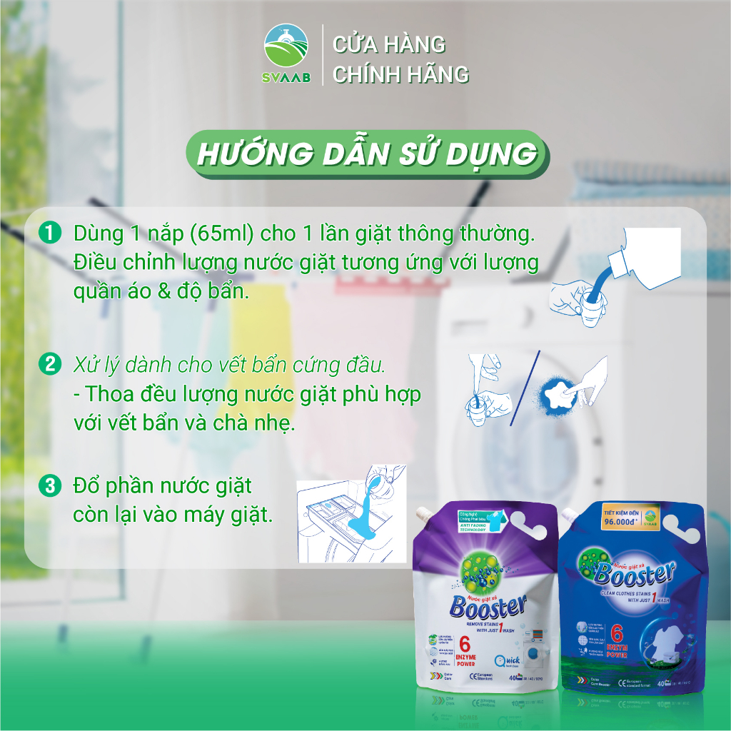 Nước giặt bosster , túi 3,7kg [HÀNG chính hãnġ]