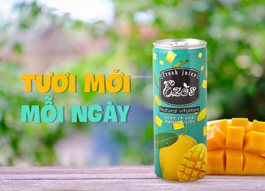 Nước Ép Xoài Ezos Thùng 30 Lon