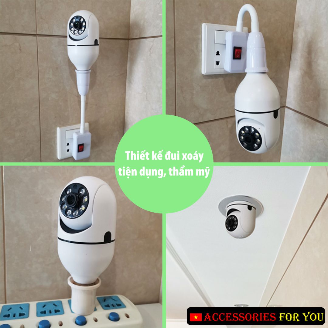 [L] Camera thông minh V380 - E27 đui xoáy [Kèm HDSD tiếng Việt, cài đặt dễ dàng trong 5 phút]