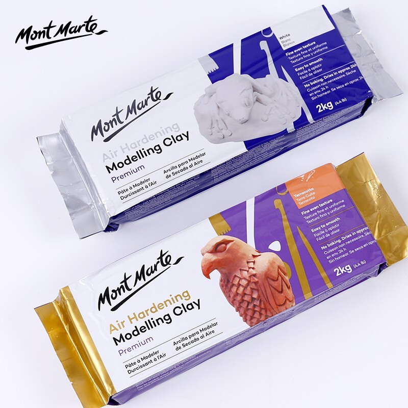 [Giao Hỏa Tốc] Đất Sét Tự Khô Mont Marte Premium Nâu/ Trắng