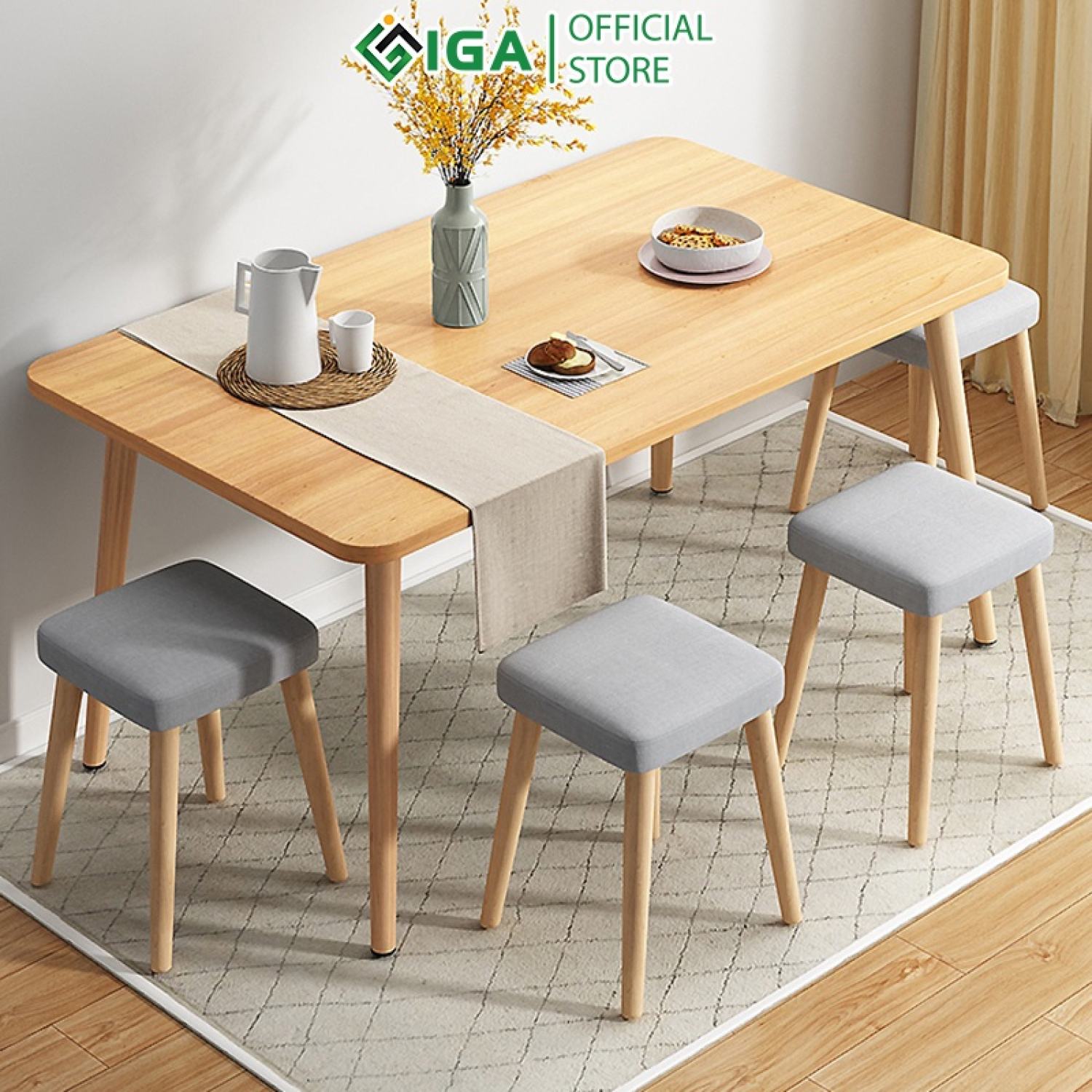Bàn ăn IGA phong cách bắc âu ( không bao gồm ghế ngồi) GP181