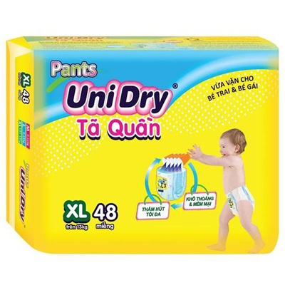 [Mẫu Mới] Tã Quần Siêu Thấm Unidry Đầy đủ Size ( M60 - L54 - XL8 - XXL44 )