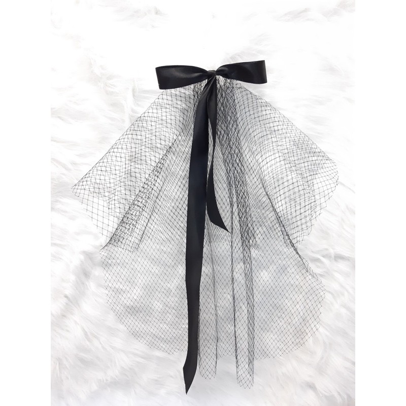 Voan trơn đen dài 90cm