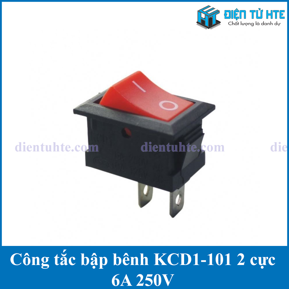 Bộ 5 công tắc bập bênh kcd1-101 2 cực 6a 250v 21x15mm