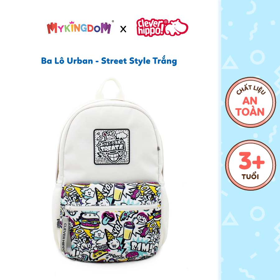 Ba lô cleverhippo urban street style bst6202/white