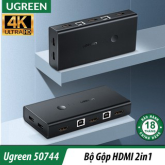 Bộ Chuyển KVM Switch Hdmi 2-1 Chính Hãng UGREEN 50744 (cho kèm 2dây usb)