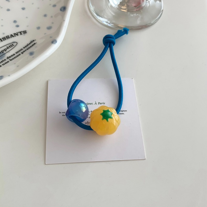 Chun cột tóc mix bóng và trái cây cute