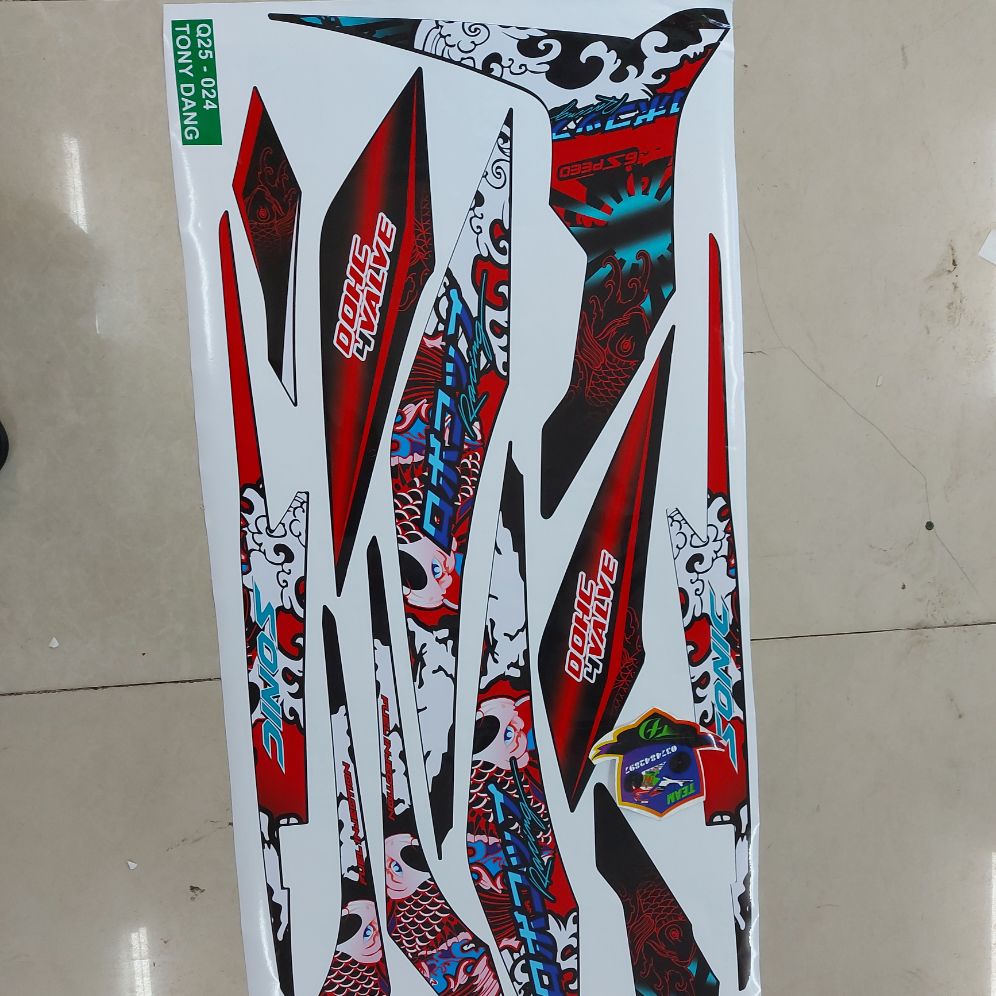 [HCM]Tem rời xe SONIC cá chép hóa rồng cao cấp