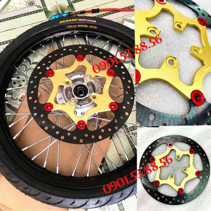 Đĩa cnc 4 lỗ size 260mm thông dụng cho các dòng xe máy + có pát cnc các dòng xe