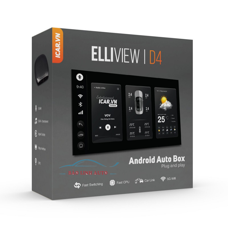 Android Box Elliview D4 Dành Cho Ô Tô Bảo Hành 6 Năm