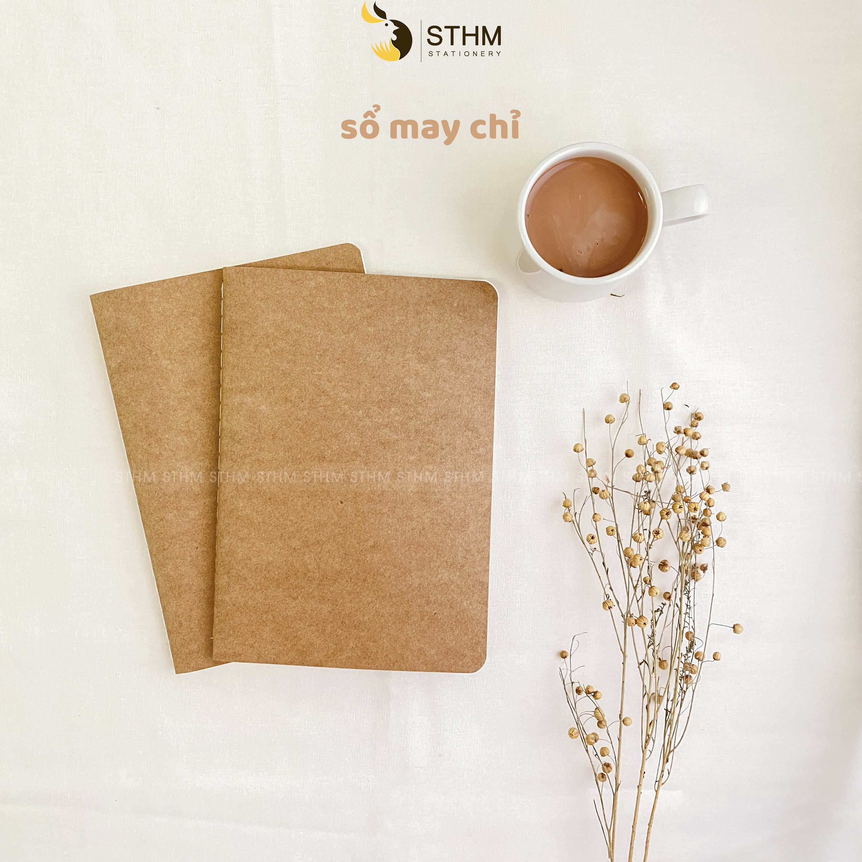 STHM stationery - Basic notebook - 160 trang 80gsm - Bìa kraft Âu