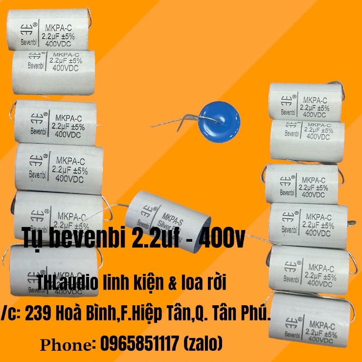 Tụ Bevenbi 1.0 , 1,5 , 2,2  cản loa treble