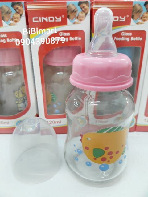 Bình sữa thủy tinh Cindy 120ml