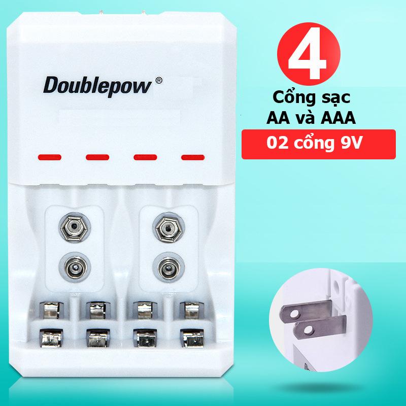 Bộ Sạc pin tiểu, pin AA, AAA, pin 9V đa năng Doublepow - D03