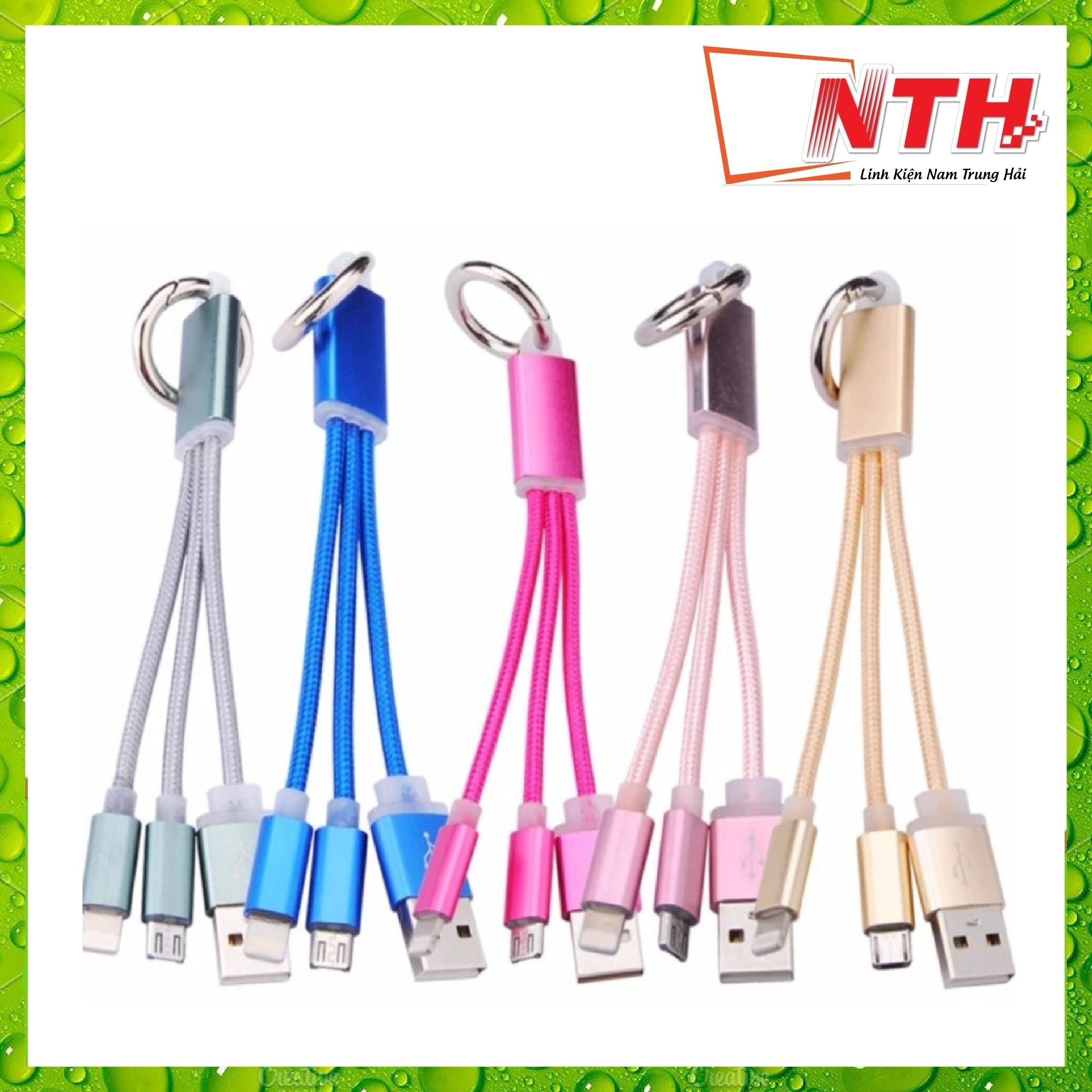 Cáp sạc 3 đầu móc khóa