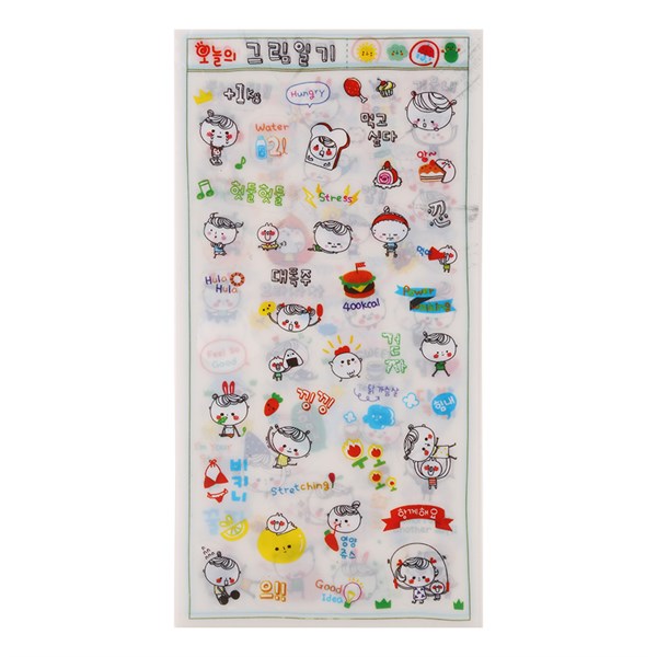 Bộ 6 tấm sticker trang trí - nhật ký tóc xoăn
