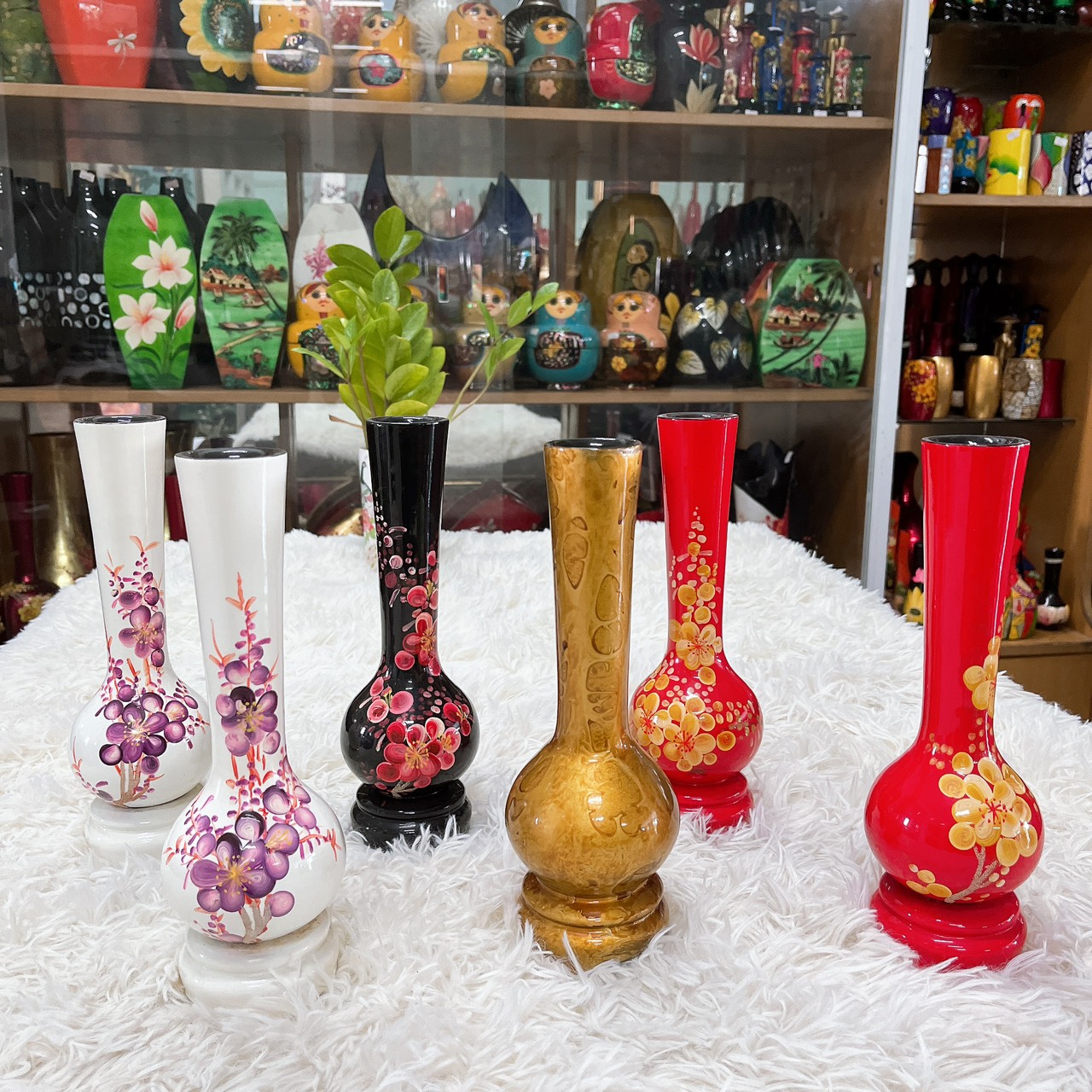 Bình hoa sơn mài cáo cấp tbl b173
