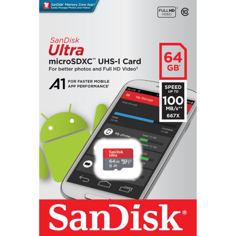 Thẻ nhớ microSDXC SanDisk Ultra U1, C10, A1, UHS-I, 100MB/s - Hàng chính hãng