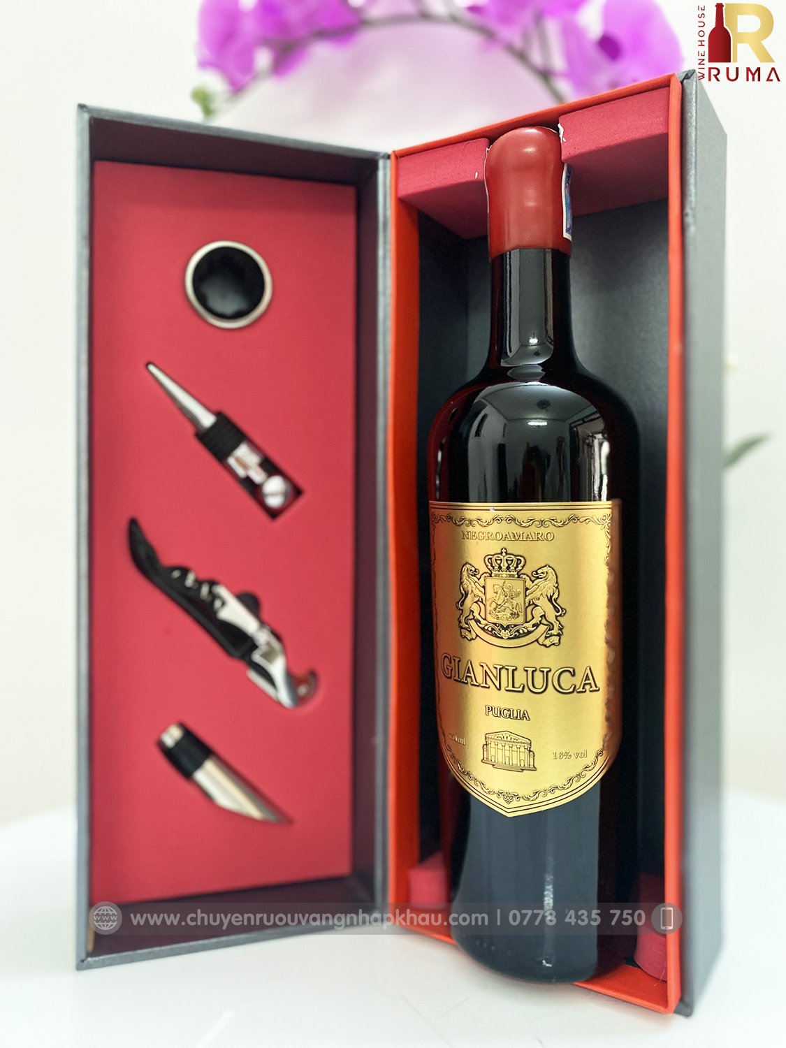 Vang Ý Gianluca 750 ml nhập khẩu - Nước nho không qua chưng cất