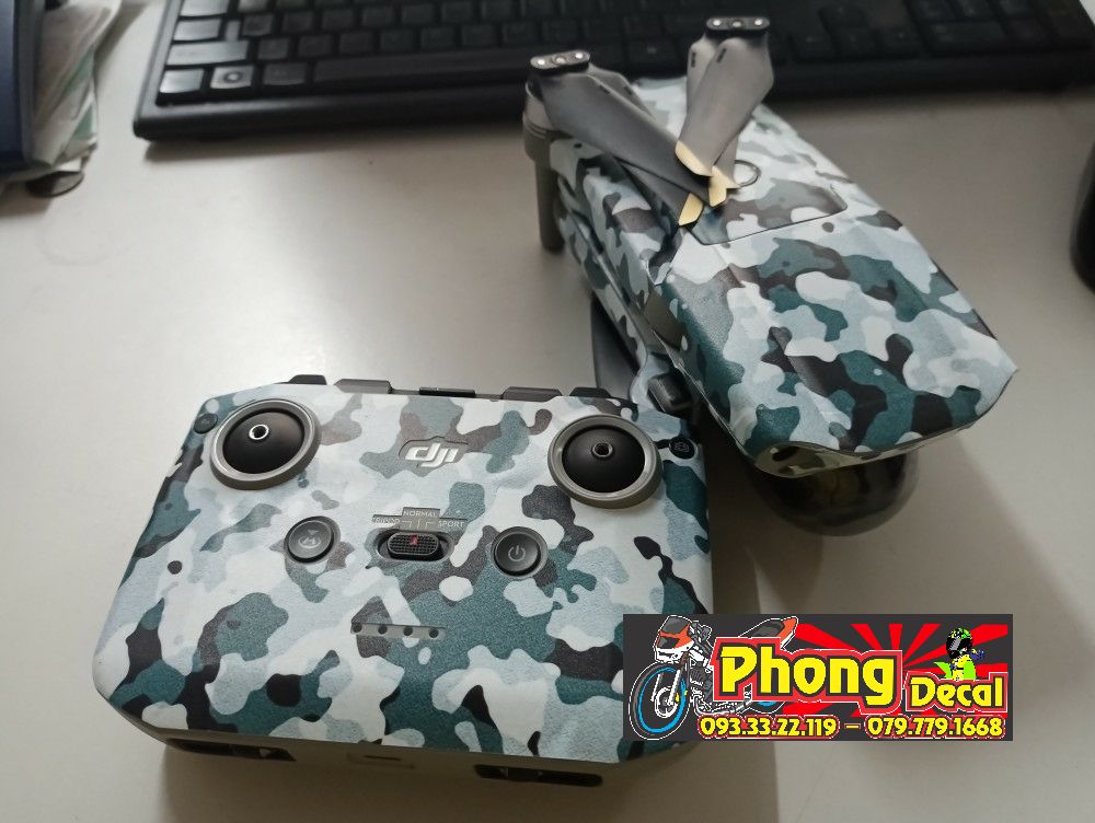 Skin Flycam Dji Mavic Mini 2 - Full Body Version Camo Xám